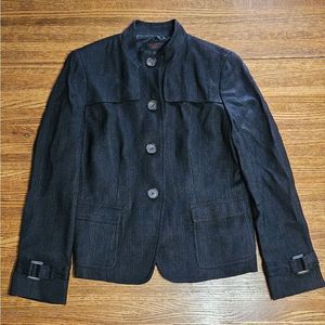 Talbots Petites Woven Fabric Coat with Wooden Accents